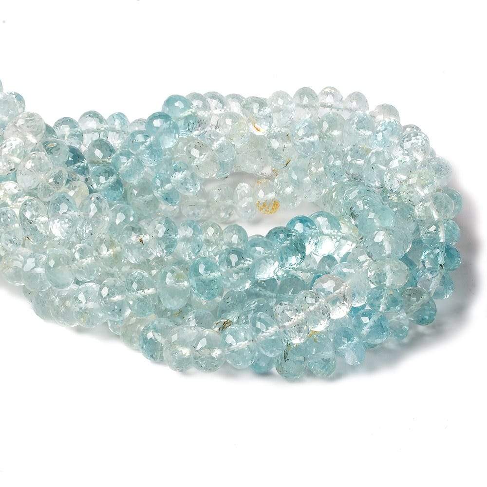 7-8mm Blue Topaz faceted rondelle beads 13 inch 60 pieces A (ONLINE ORDER ONLY)