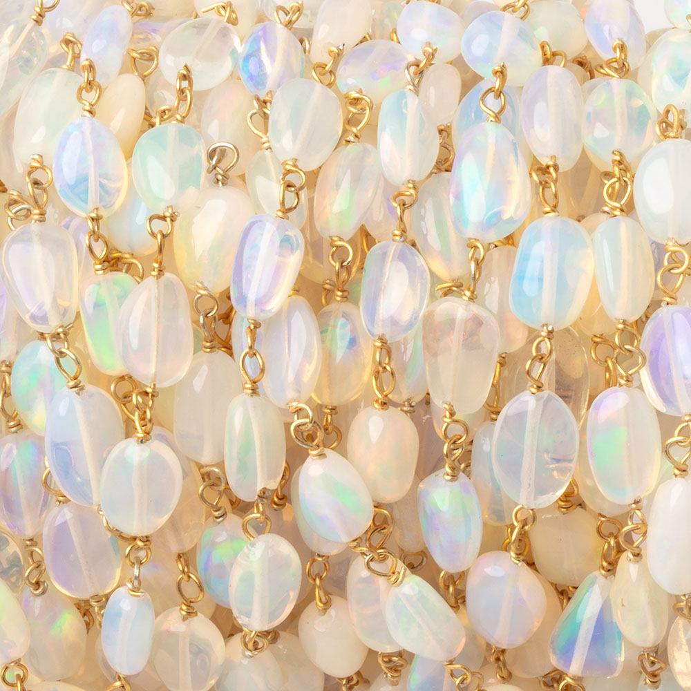 6-8mm Ethiopian Opal Plain Nuggets on Vermeil Chain (ONLINE ORDER ONLY)