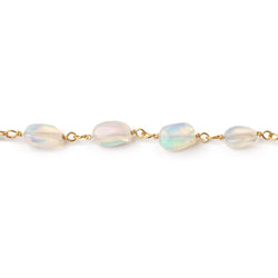 6-8mm Ethiopian Opal Plain Nuggets on Vermeil Chain (ONLINE ORDER ONLY)