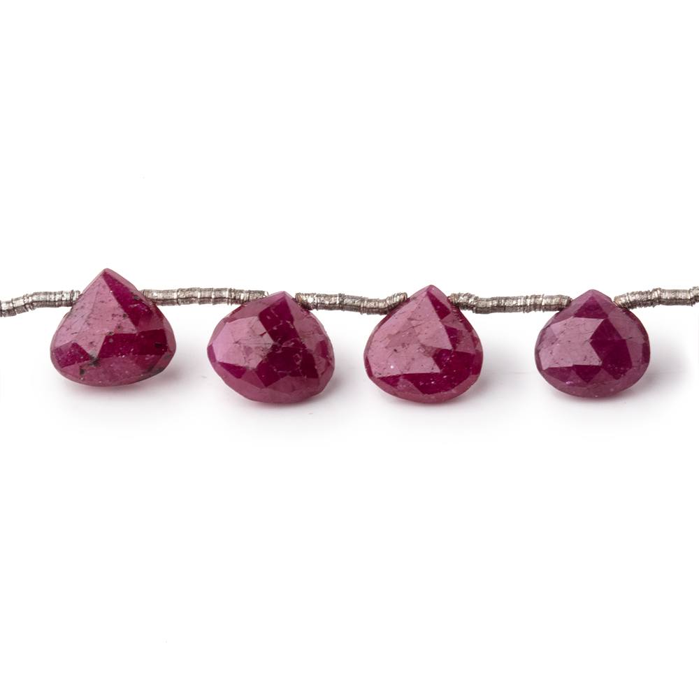 6-8mm Ruby Faceted Heart Beads 7 inch 17 pieces AA (ONLINE ORDER ONLY)