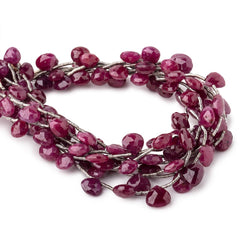 6-8mm Ruby Faceted Heart Beads 7 inch 17 pieces AA (ONLINE ORDER ONLY)