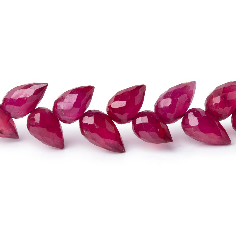 6-8mm Ruby Shoulder Drill Faceted Tear Drop 4 inch 24 Beads AAA (ONLINE ORDER ONLY)