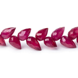 6-8mm Ruby Shoulder Drill Faceted Tear Drop 4 inch 24 Beads AAA (ONLINE ORDER ONLY)