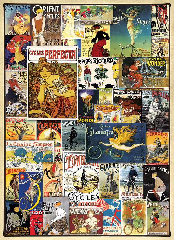 Puzzle: Vintage Art Collages - Vintage Bicycle Posters