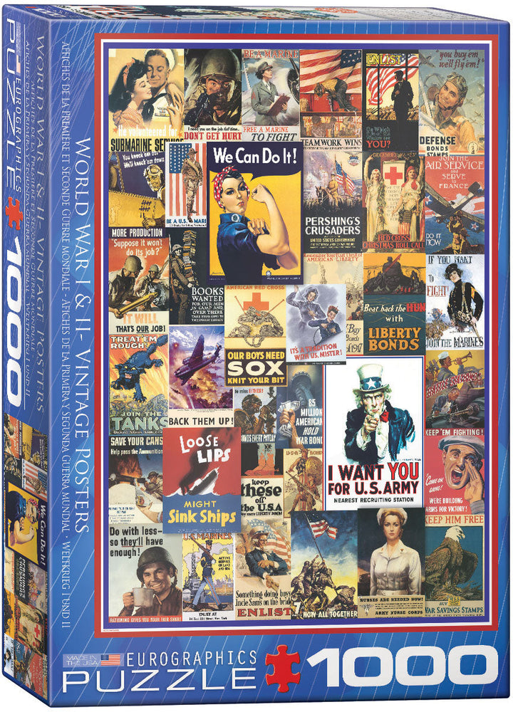Puzzle: Vintage Art Collages - World War I & II Vintage Posters (ONLINE ORDER ONLY)