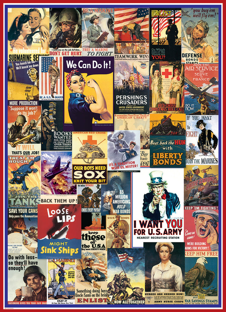 Puzzle: Vintage Art Collages - World War I & II Vintage Posters (ONLINE ORDER ONLY)