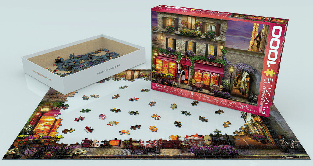 Puzzle: Artist Series - The Red Hat Restaurant Paris by David Mc Lean (ONLINE ORDER ONLY)