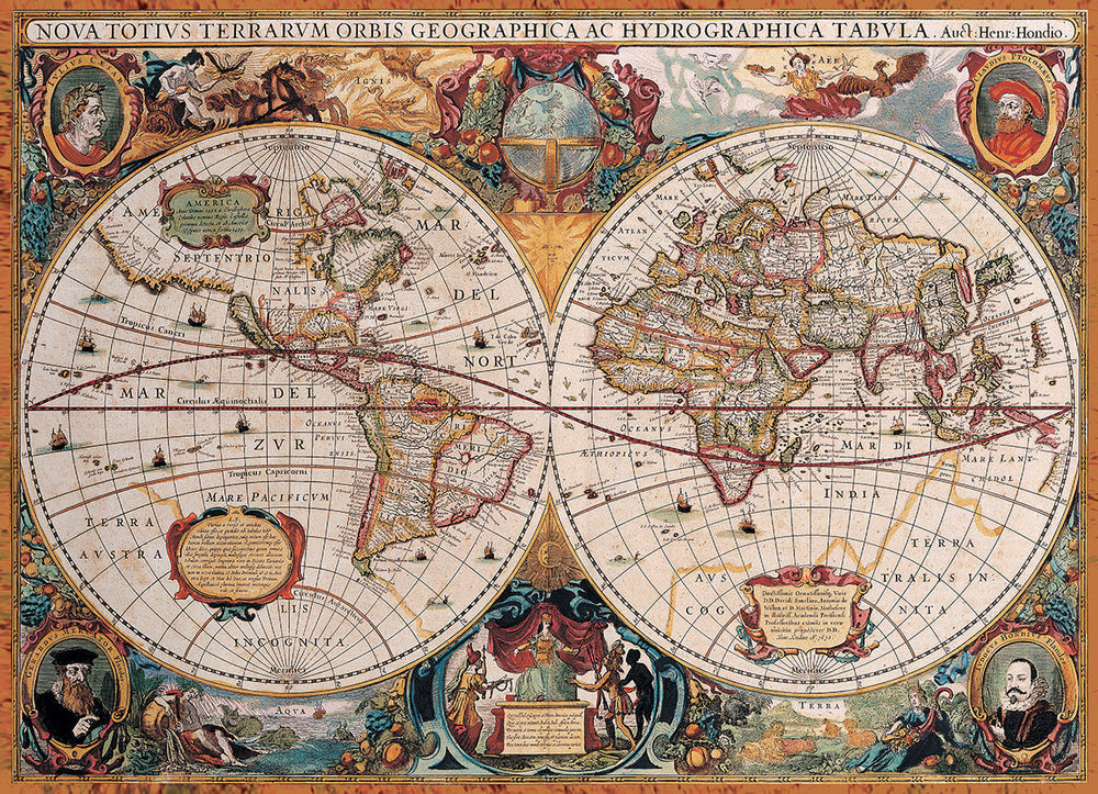 Puzzle: Maps & Flags - Orbis Geographica World Map (ONLINE ORDER ONLY)