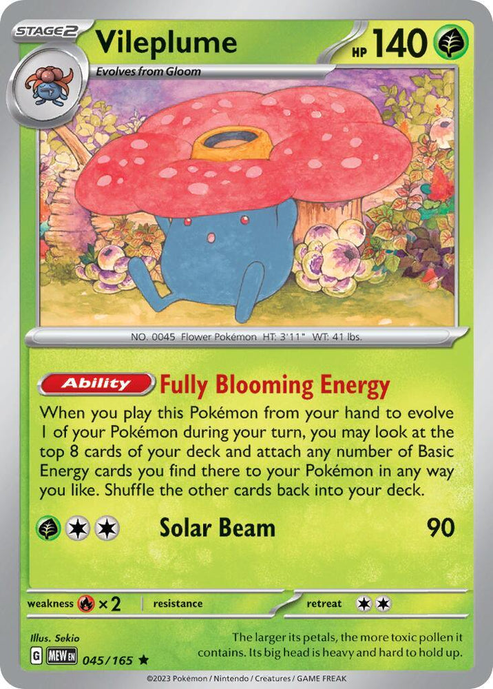 Vileplume (045/165) (Theme Deck Exclusive) [Scarlet & Violet 151] (Online Only)