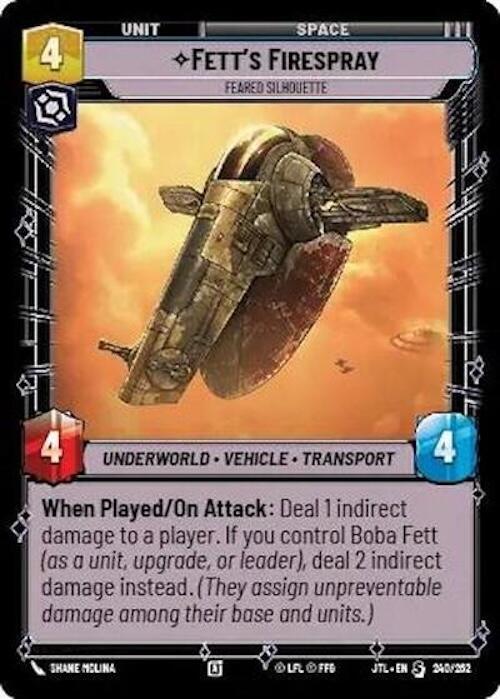 Fett's Firespray - Feared Silhouette (240/257) [Jump to Lightspeed] (ONLINE ORDER ONLY)