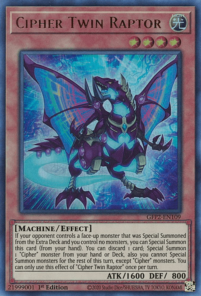 Cipher Twin Raptor [GFP2-EN109] Ultra Rare (ONLINE ORDER ONLY)