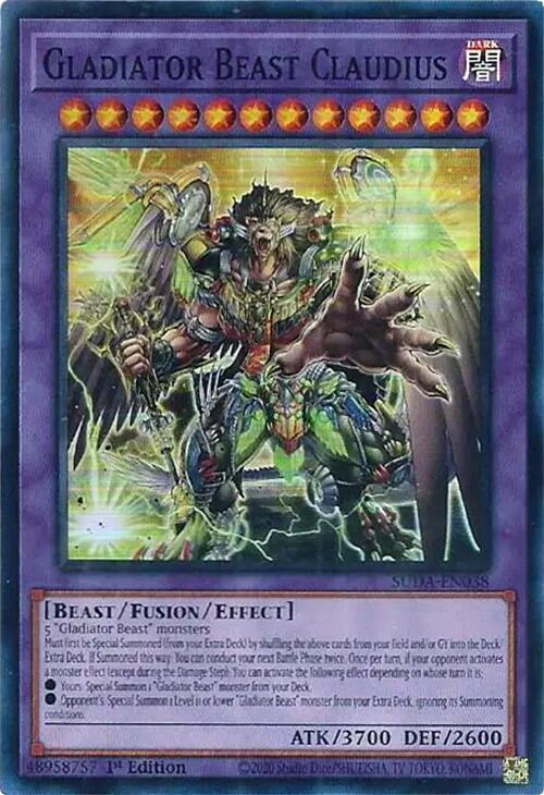 Gladiator Beast Claudius [SUDA-EN038] Super Rare (ONLINE ORDER ONLY)