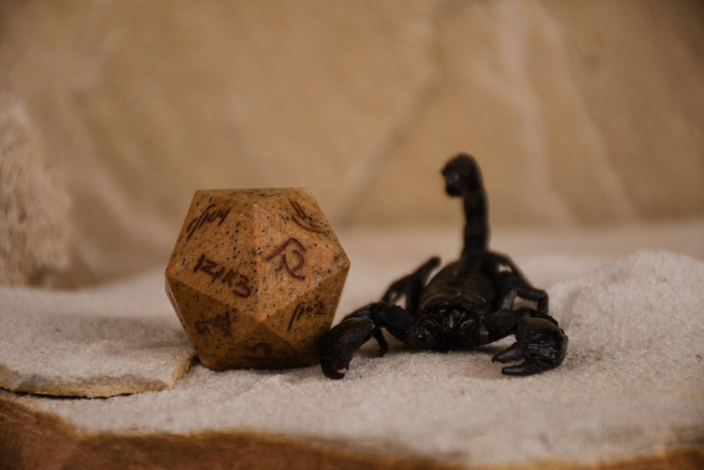 Demotic Limestone 30mm d20 - Dice Around the World Collection (ONLINE ORDER ONLY)