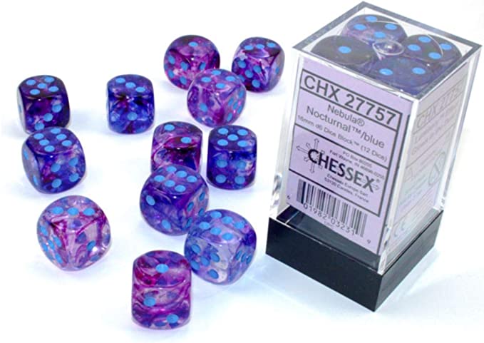 Chessex: D6  Nebula Dice sets - 16mm (Online Order Only)