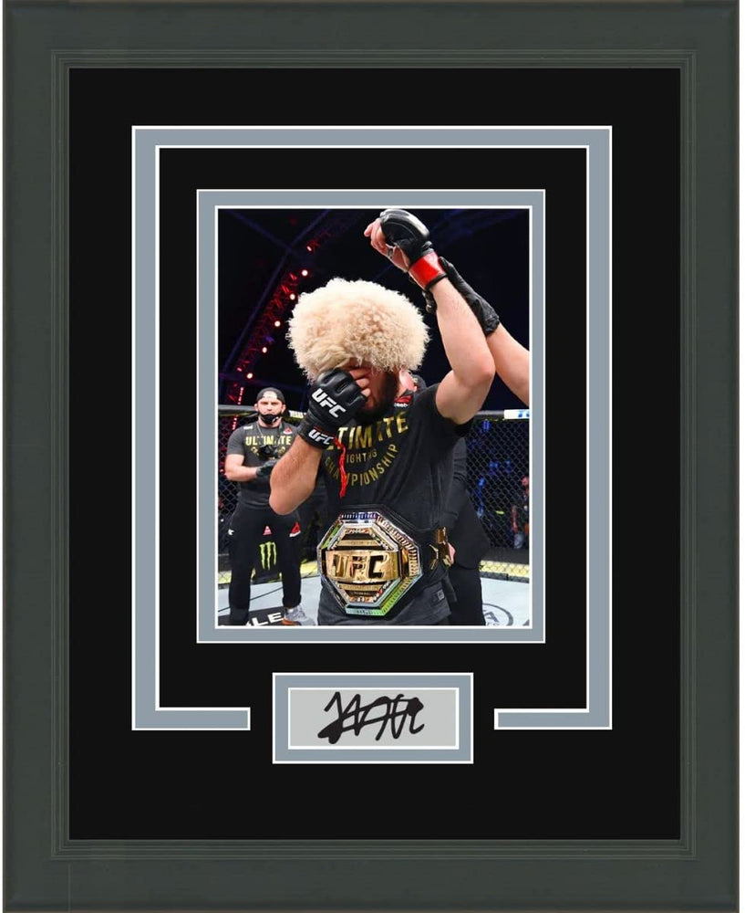 Framed Khabib Nurmagomedov Facsimile Laser Engraved Signature Auto UFC 11x14 Photo (ONLINE ORDER ONLY)