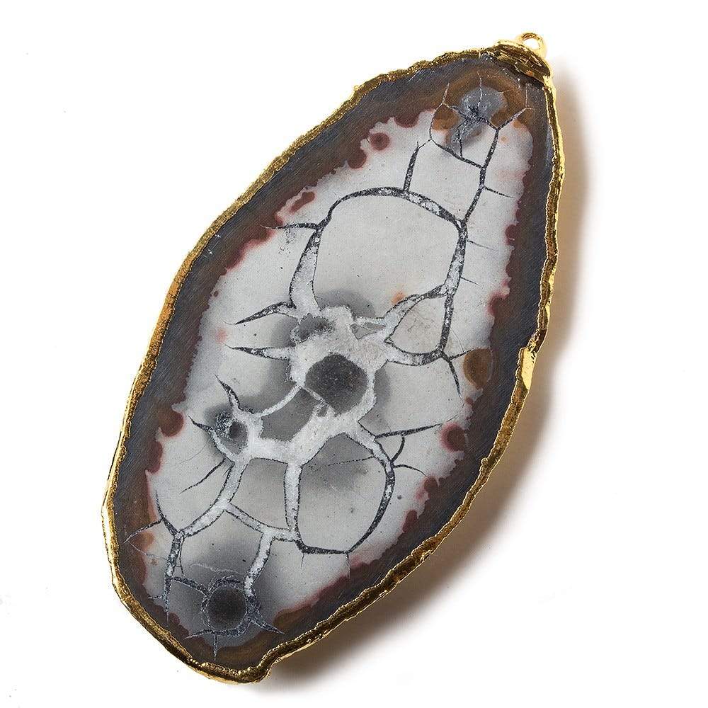 61x31mm Gold Leafed Septarian Focal Bead 1 piece (ONLINE ORDER ONLY)