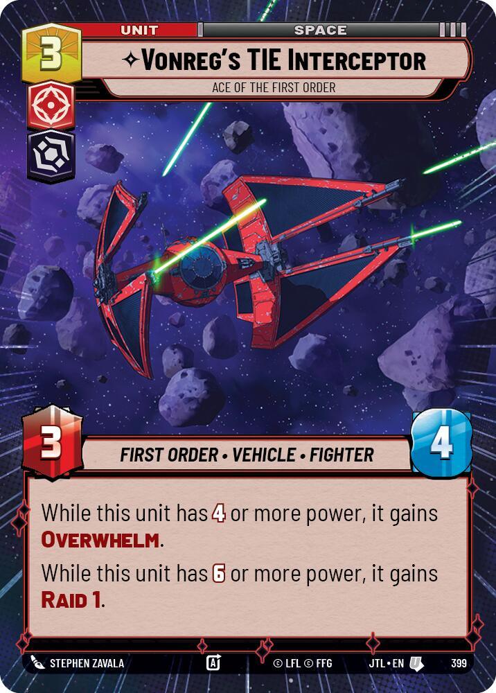 Vonreg's TIE Interceptor - Ace of the First Order (Hyperspace) (399) [Jump to Lightspeed] (ONLINE ORDER ONLY)