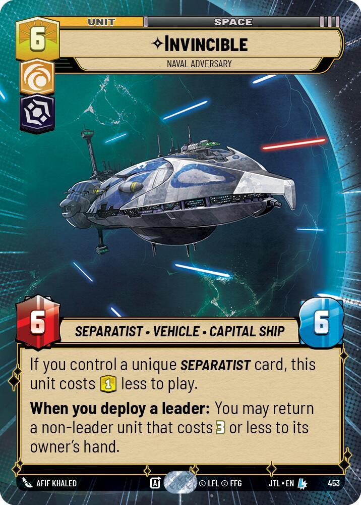 Invincible - Naval Adversary (Hyperspace) (453) [Jump to Lightspeed] (ONLINE ORDER ONLY)