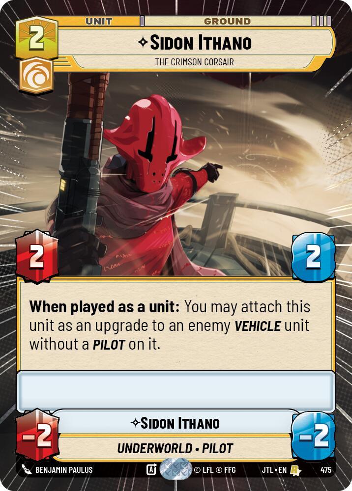 Sidon Ithano - The Crimson Corsair (Hyperspace) (475) [Jump to Lightspeed] (ONLINE ORDER ONLY)