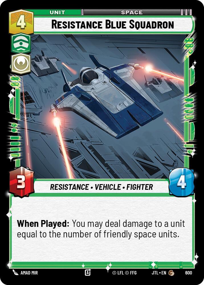 Resistance Blue Squadron (Foil) (600) [Jump to Lightspeed] (ONLINE ORDER ONLY)