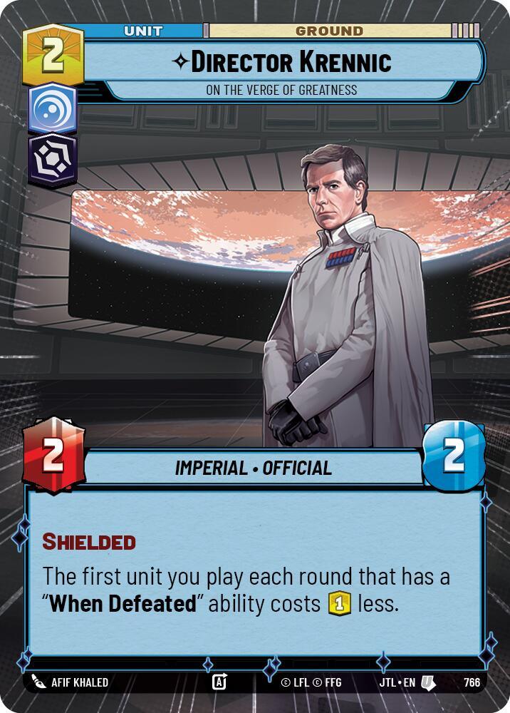 Director Krennic - On the Verge of Greatness (Hyperspace Foil) (766) [Jump to Lightspeed] (ONLINE ORDER ONLY)