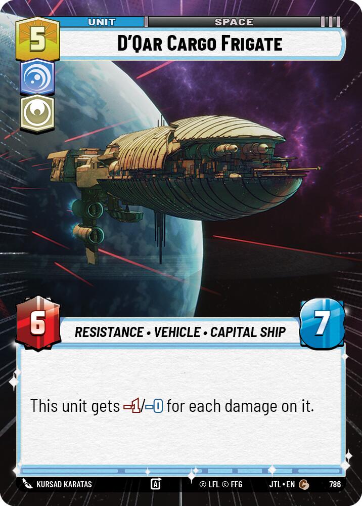 D'Qar Cargo Frigate (786) (Hyperspace Foil) (786) [Jump to Lightspeed]