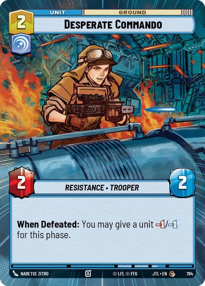 Desperate Commando (Hyperspace Foil) (794) [Jump to Lightspeed] (ONLINE ORDER ONLY)