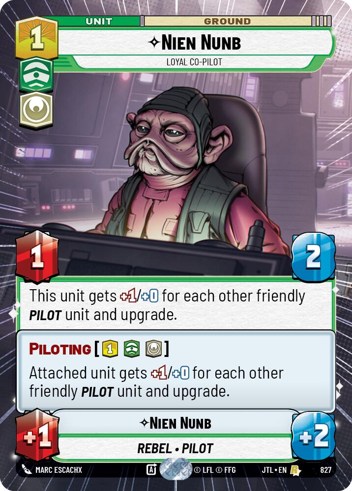 Nien Nunb - Loyal Co-Pilot (827) (Hyperspace Foil) (827) [Jump to Lightspeed]