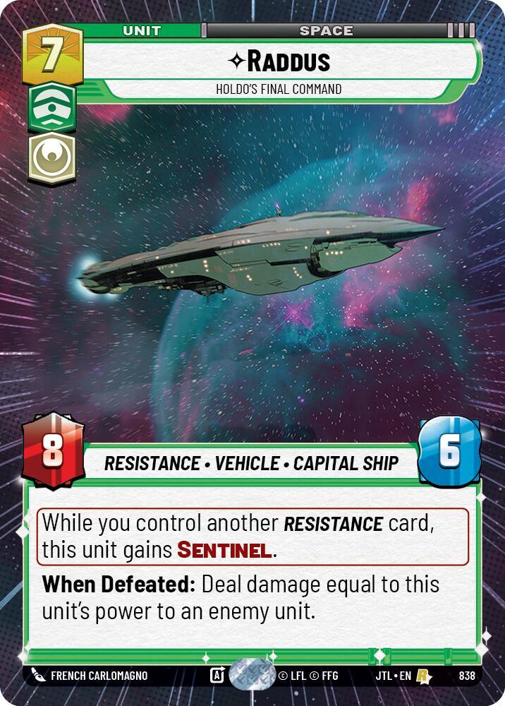Raddus - Holdo's Final Command (Hyperspace Foil) (838) [Jump to Lightspeed] (ONLINE ORDER ONLY)