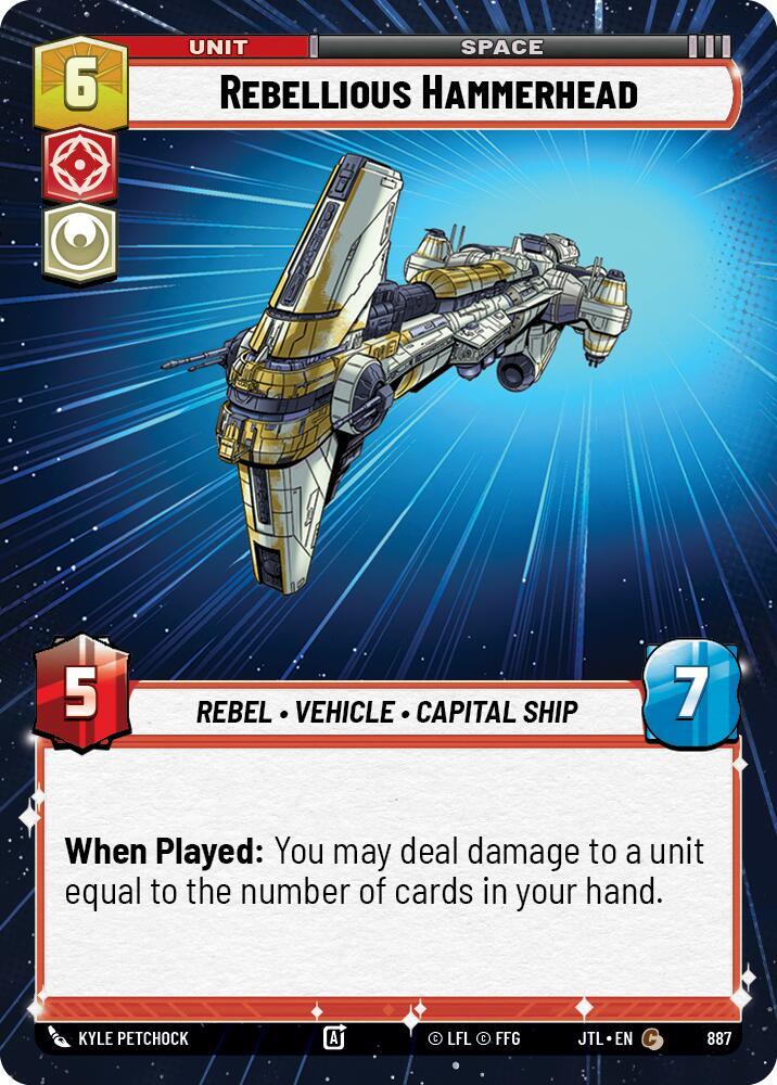 Rebellious Hammerhead (Hyperspace Foil) (887) [Jump to Lightspeed] (ONLINE ORDER ONLY)