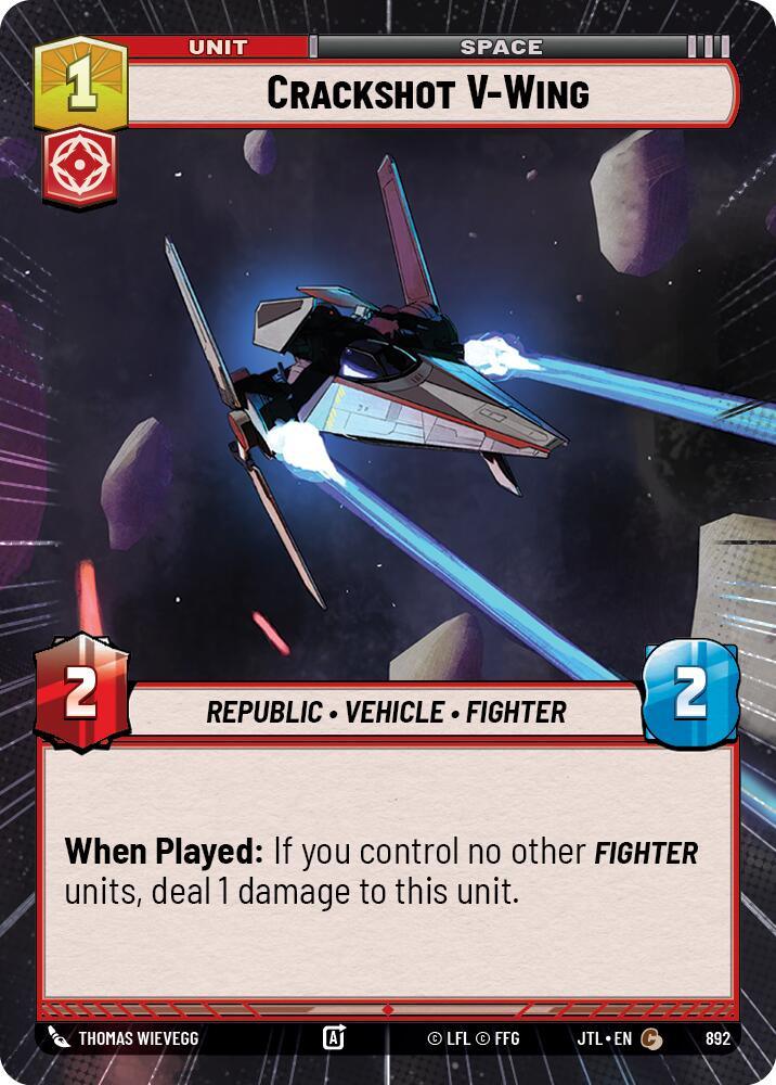 Crackshot V-Wing (Hyperspace Foil) (892) [Jump to Lightspeed] (ONLINE ORDER ONLY)
