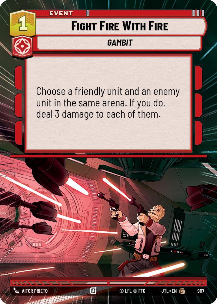 Fight Fire With Fire (Hyperspace Foil) (907) [Jump to Lightspeed] (ONLINE ORDER ONLY)