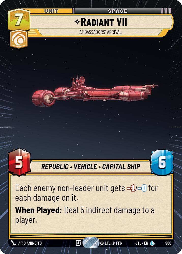 Radiant VII - Ambassadors' Arrival (Hyperspace Foil) (960) [Jump to Lightspeed] (ONLINE ORDER ONLY)