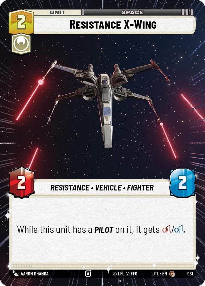 Resistance X-Wing (Hyperspace Foil) (981) [Jump to Lightspeed] (ONLINE ORDER ONLY)
