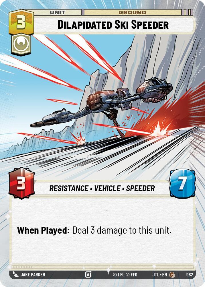 Dilapidated Ski Speeder (Hyperspace Foil) (982) [Jump to Lightspeed] (ONLINE ORDER ONLY)