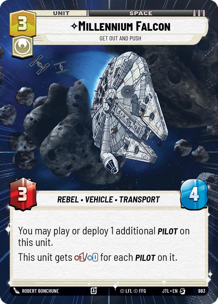 Millennium Falcon - Get Out And Push (Hyperspace Foil) (983) [Jump to Lightspeed] (ONLINE ORDER ONLY)