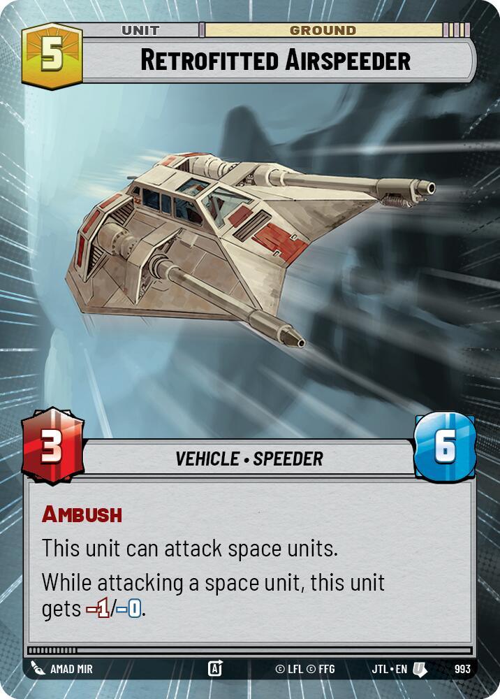 Retrofitted Airspeeder (Hyperspace Foil) (993) [Jump to Lightspeed] (ONLINE ORDER ONLY)