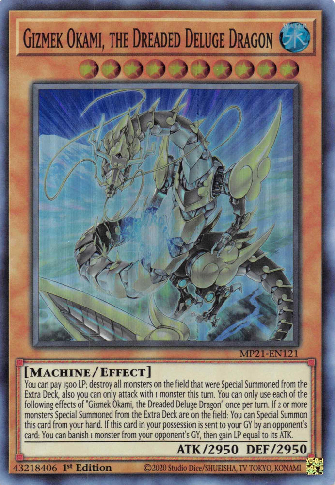 Gizmek Okami, the Dreaded Deluge Dragon [MP21-EN121] Super Rare (ONLINE ORDER ONLY)