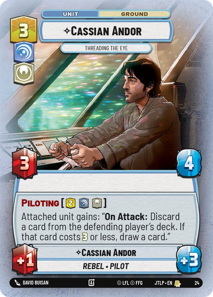 Cassian Andor - Threading the Eye (Foil) (24) [Jump to Lightspeed: Weekly Play] (ONLINE ORDER ONLY)