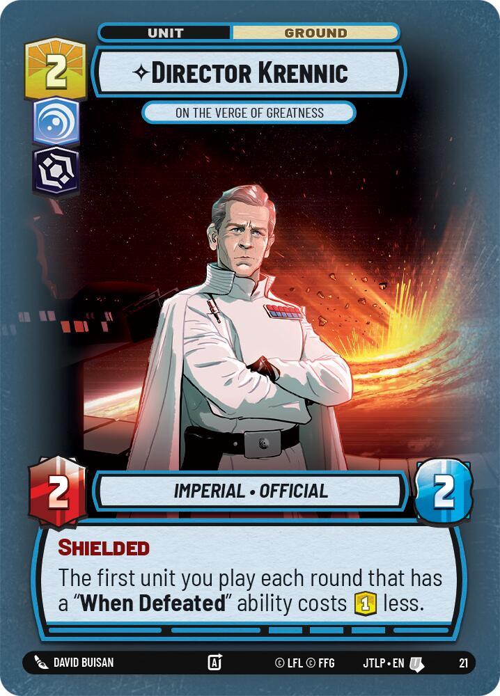 Director Krennic - On the Verge of Greatness (Foil) (21) [Jump to Lightspeed: Weekly Play] (ONLINE ORDER ONLY)