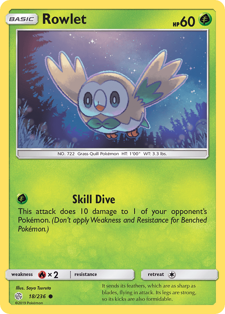 Rowlet (18/236) [Sun & Moon: Cosmic Eclipse] (Online Only)