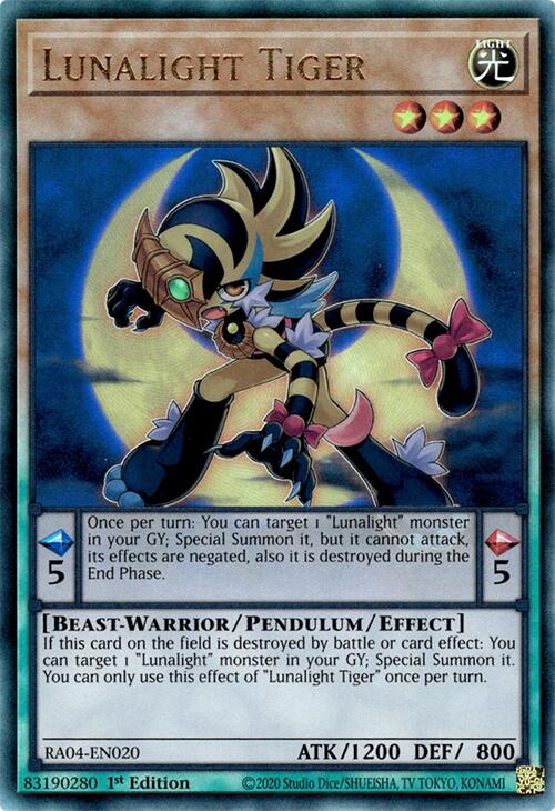 Lunalight Tiger [RA04-EN020] Prismatic Ultimate Rare