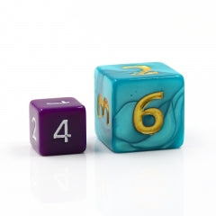 Blue Giant Pearl Dice (7) with Green Numbers RPG Role Playing Dice (Online Only)