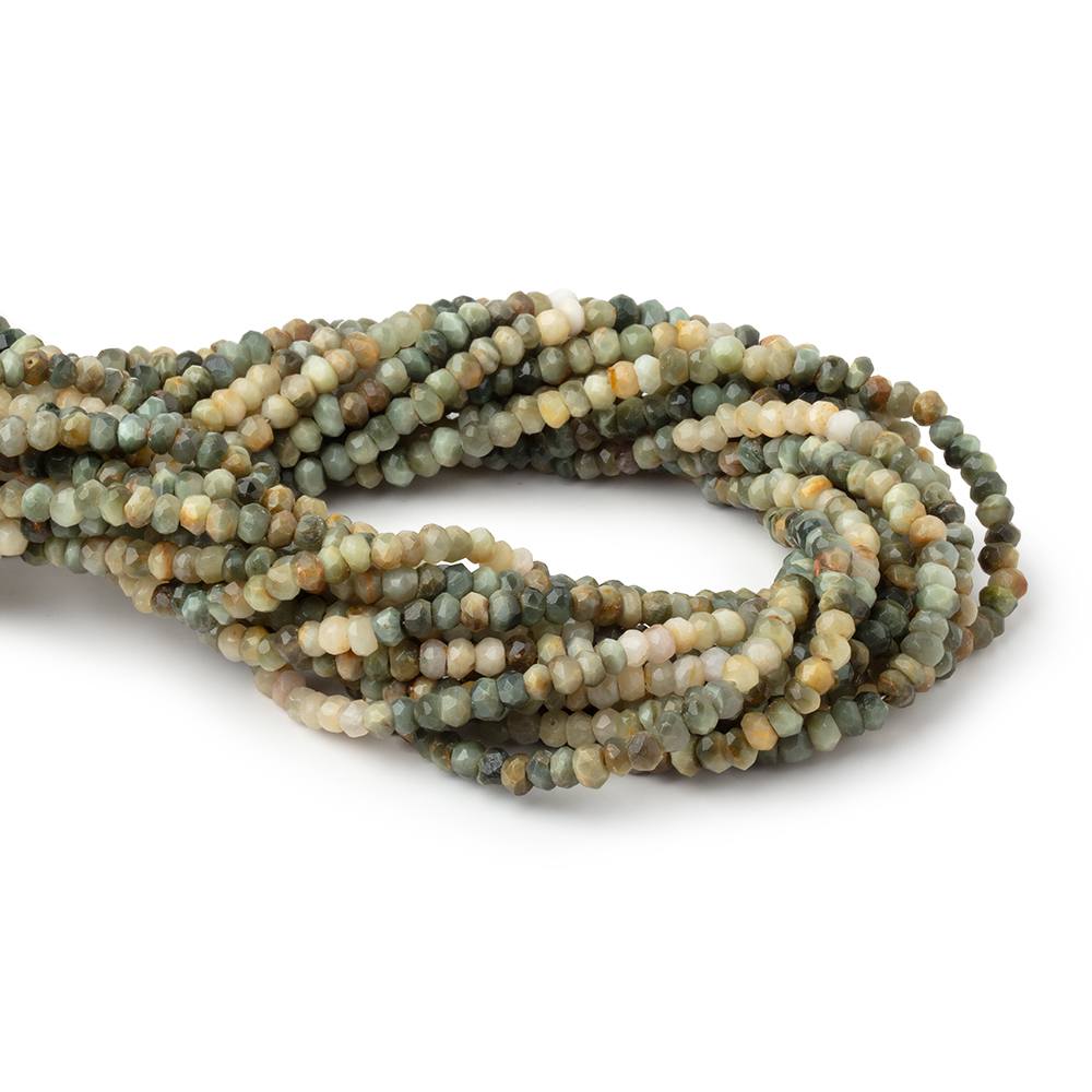 4mm Cat's Eye Quartz Faceted Rondelle 12.5 inches 112 Beads