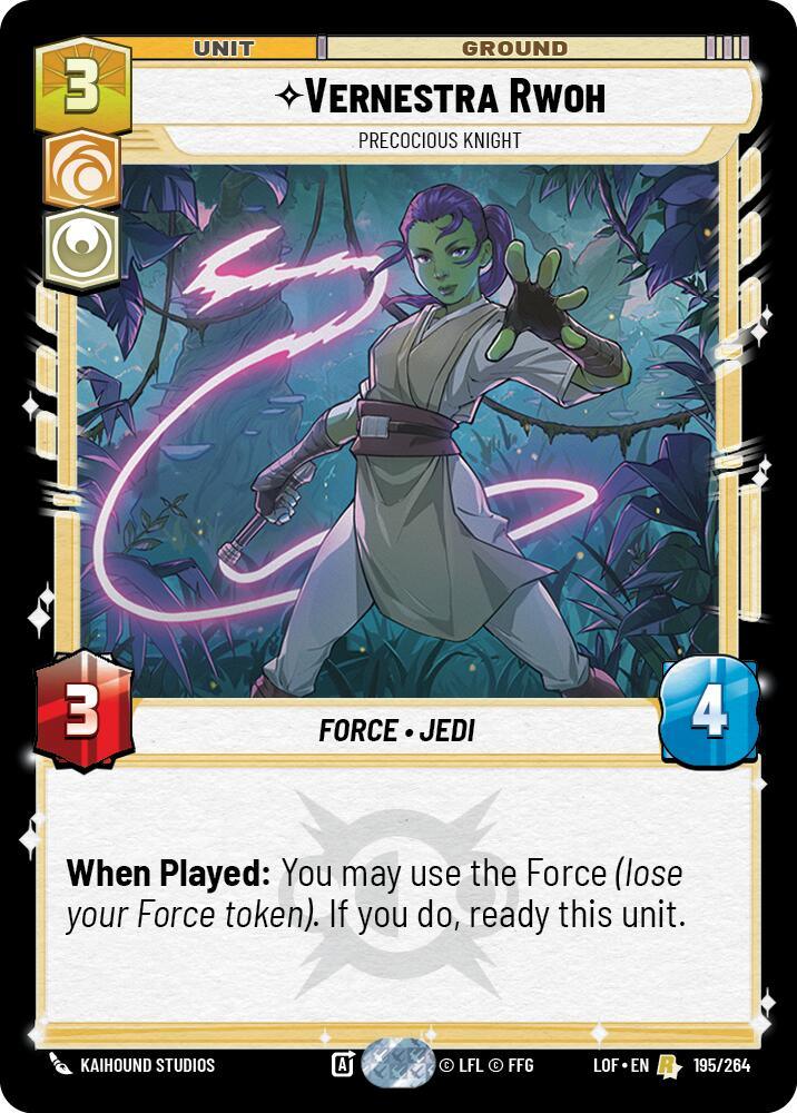 Vernestra Rwoh - Precocious Knight (195/264) (195/264) [Legends of the Force] (ONLINE ORDER ONLY)