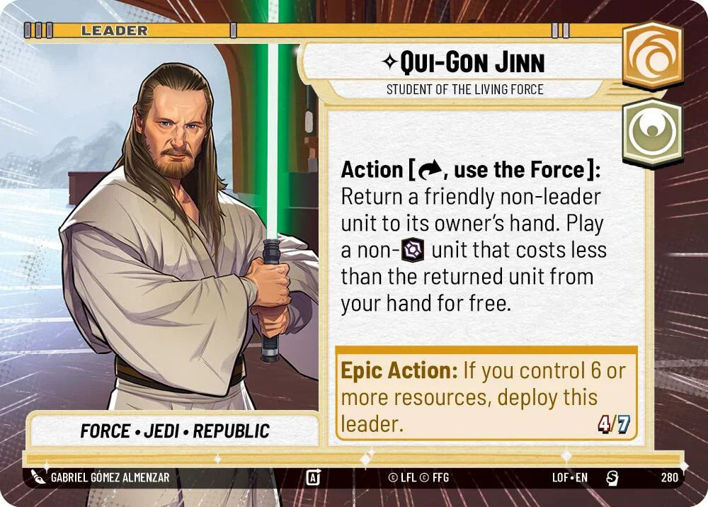 Qui-Gon Jinn (280) - Student of the Living Force (Hyperspace) (280) [Legends of the Force] (ONLINE ORDER ONLY)