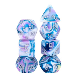 Artic Blend 7-Dice Set Blue Purple Grey w/SilvweNumbers Dnd Dice Set (Online Only)