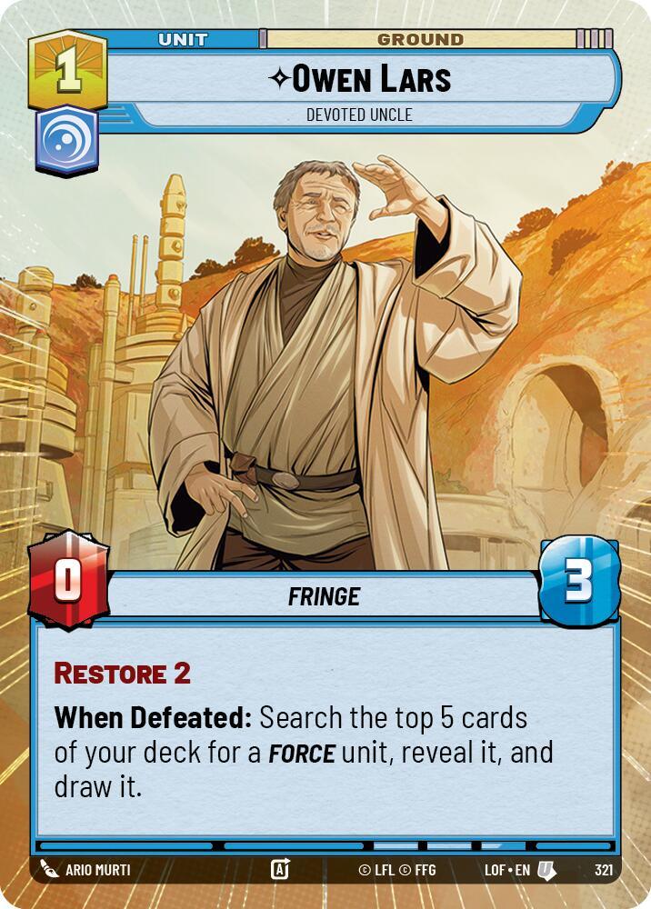 Owen Lars (321) - Devoted Uncle (Hyperspace) (321) [Legends of the Force] (ONLINE ORDER ONLY)