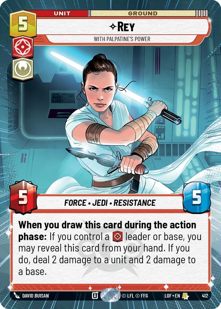 Rey (412) - With Palpatine's Power (Hyperspace) (412) [Legends of the Force] (ONLINE ORDER ONLY)
