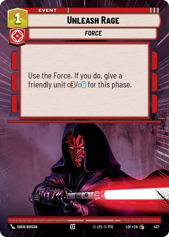 Unleash Rage (437) (Hyperspace) (437) [Legends of the Force] (ONLINE ORDER ONLY)